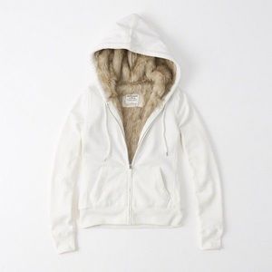 Abercrombie & Fitch faux fur lined hoodie